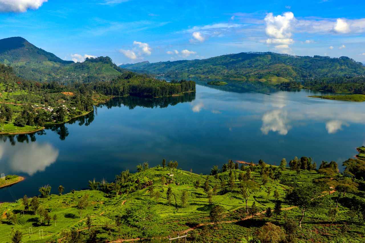 The Art of Drawing Readers In: Your attractive post title goes here Beautiful panoramic view of a tranquil lake surrounded by lush greenery in Maskeliya, Sri Lanka